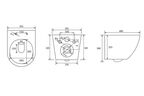 Комплект подвесного унитаза с инсталляцией Abber Bequem AC1100T-AC0105-AC0120NG безободковый, смыв торнадо, белый, кнопка никель