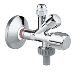 Угловой вентиль GROHE комбинированный 1/2″-3/8″ для подключения смесителей, хром (22036000)