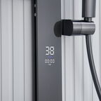 Душевая стойка Black&White Gravity GH-9005-GM оружейная сталь, с термостатом, с изливом