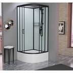 Душевая кабина Frank 100x100 F400/2 М Black без крыши, стекло матовое, профиль черный