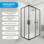 Душевой уголок Март Квадро Black прямоугольный 80x120 см черный профиль прозрачное стекло раздвижной