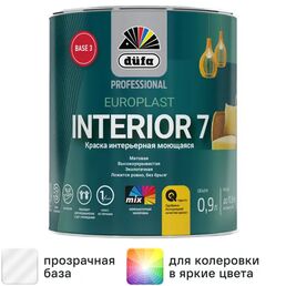 Краска для стен и потолков Dufa Professional Europlast Interior 7 матовая цвет прозрачный база 3 0.9 л