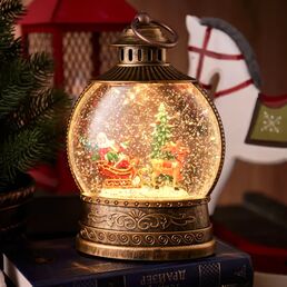 Фонарь декоративный Санта-Клаус на санях 2 светодиода 25.5 см цвет коричневый