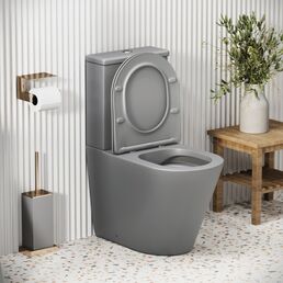 Унитаз напольный с бачком Grossman Color GR-4480GLMS светло-серый матовый, с крышкой микролифт
