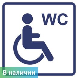 Визуальный знак "Туалет доступный для инвалидов на кресле-коляске" ГОСТ Р 52131, ПОЛИСТИРОЛ