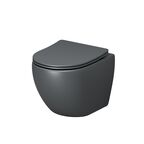Комплект Унитаз подвесной с инсталляцией Grossman Galaxy 97.4455GMS.01.310 безободковый, серый матовый+ Кнопка смыва золото матовое