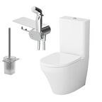 Набор: унитаз-компакт с гигиеническим душем Am.Pm Inspire V2.0 CK50C1704W безободковый, с сиденьем микролифт, белый, хром