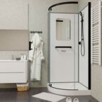 Душевая кабина Ceruttispa 90x90 KORRA90B стекло прозрачное, профиль черный
