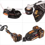 Триммер аккумуляторный бесщёточный Worx WG186E.1 40 В АКБ и ЗУ входит в комплект