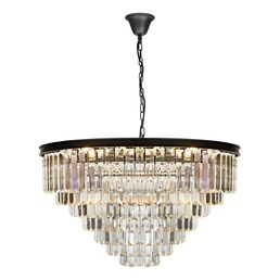 Подвесная каскадная люстра хрустальная 6101-800 BK iLamp Triumph
