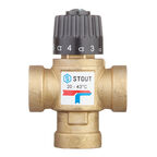 Клапан термостатический Stout подмешивающий 3/4 ВР(г) для отопления и ГВС 20-43 °С KVs 1,6 (SVM-0110-164320)