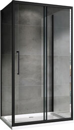 Душевой уголок 100x90 Abber Schwarzer Diamant AG30100BH-S90B-S90B , профиль черный