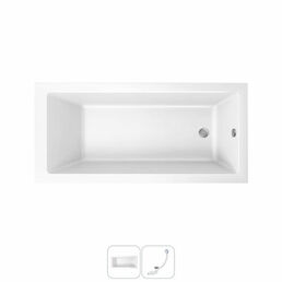 Акриловая ванна 170x80 Lavinia Boho Element 202010739 в наборе 2 в 1: прямоугольная ванна 170 x 80 см, слив-перелив