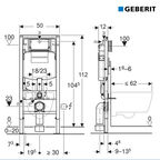 Инсталляция Geberit Sigma Duofix для подвесного унитаза без кнопки (111.300.00.5)