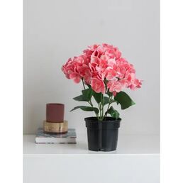 Искусственное растение в горшке гортензия h35 см цвет розовый