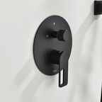 Встраиваемый душевой комплект с верхним душем Black&White 9105GM оружейная сталь, со смесителем, без излива