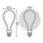 Лампа светодиодная Gauss Filament Artline А72 E27 265 В 4 Вт груша 330 лм теплый белый цвет света