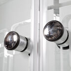 Душевая кабина AvaCan 110x110 EM3011LED+GM стекло узорчатое, профиль хром, с гидромассажем