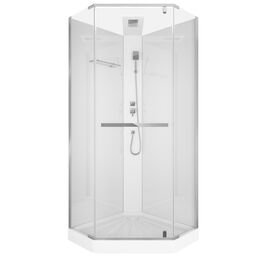 Душевая кабина Ceruttispa 90x90 CHIKA901T без крыши, стекло прозрачное, профиль хром