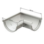 Угол желоба Docke Lux пластиковый d140 мм 90° пломбир RAL 9003