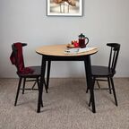 Стол кухонный Экомебель Фрам раскладной 90x75x90 см круг дерево цвет натуральный венге