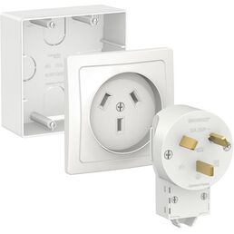 Комплект: розетка с вилкой для электроплиты 32А 250В (белый) Systeme Electric BLNSK003231