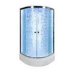 Душевая кабина AvaCan 110x110 EM3011LED+GM стекло узорчатое, профиль хром, с гидромассажем