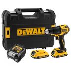 Ударная дрель-шуруповерт DEWALT DCD709D2T, 18 В, 1650 об/мин, 28050 уд/мин, с 2 АКБ 2 Ач и ЗУ, в кейсе TSTAK (DCD709D2T-QW)