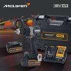 Ударная дрель-шуруповерт DEWALT McLaren Limited Edition DCD85MP2T, 18 В, 2000 об/мин, с 2 АКБ 5 Ач и ЗУ, в кейсе TSTAK
