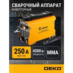 Инверторный сварочный аппарат DEKO DKWM250A, MMA, 250А, 4.2 кВт, воздушный тип охлаждения