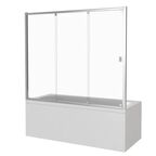 Ширма на ванну Screen раздвижная 170x140 см прозрачное стекло профиль хром