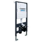 Комплект подвесного унитаза с инсталляцией Abber Rechteck AC1201-AC0105-AC0121 безободковый, крышка с микролифтом, белый, кнопка хром