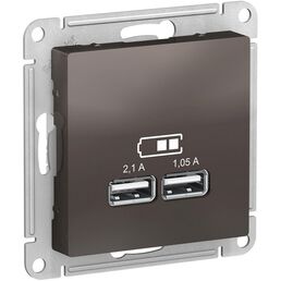 Розетка USBх2 (мокко) Systeme Electric AtlasDesign ATN000633