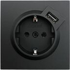 Розетка USB встраиваемая Lezard Zima с заземлением цвет черный бархат