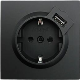Розетка USB встраиваемая Lezard Zima с заземлением цвет черный бархат