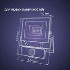 Прожектор светодиодный Ritter Profi 53422 2 50 Вт 5000 Лм 180-240В с датчиком движения холодный белый свет 6500К IP65 черный