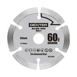 Диск алмазный по бетону и граниту Dexter HL-175 сегментный 85x15x1.2 мм