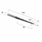 Фреза DJTOL NL2QX10.80.4 спиральная двухзаходная конусная сферическая (по дереву, композиту (АКП), пластику)