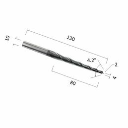 Фреза DJTOL NL2QX10.80.4 спиральная двухзаходная конусная сферическая (по дереву, композиту (АКП), пластику)