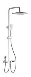 Душевая стойка с гигиеническим душем WONZON & WOGHAND WW-B3310-CR глянцевый хром, с изливом и термостатом