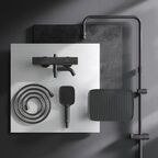 Душевая система AM.PM Flash F079SQ522 с термостатом 3 режима цвет черный матовый