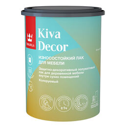 Лак акрилатный мебельный Tikkurila Kiva Decor основа EP бесцветный 0,9 л полуматовый