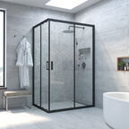 Душевой уголок Vegas-Glass ZA-F NOVO h2000 110x70 ZA-F NOVO h2000 110*70 02М crystalvision профиль черный