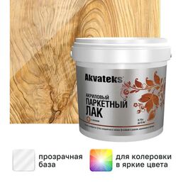 Лак паркетный Akvateks акриловый полуматовый бесцветный 0.75 л