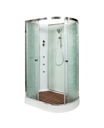 Душевая кабина AvaCan EM1511LNGM 110x80 стекло рисунок, профиль хром, левая