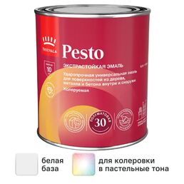 Эмаль Tikkurila Pesto 30 полуматовая цвет белый 0.9 л