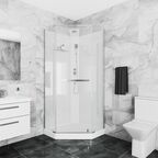 Душевая кабина Ceruttispa 90x90 CHIKA901T без крыши, стекло прозрачное, профиль хром