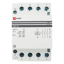 Контактор модульный EKF PROxima КМ (km-3-16-22) 230-400 В 16 А тип AC 2NО+2NC