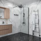 Душевая перегородка Niagara Eco 90x190 NG-551-90BLACK стекло прозрачное, профиль черный