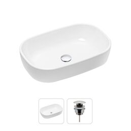 Комплект 2 в 1 Lavinia Boho Bathroom Sink 21520789: накладная фарфоровая раковина 54 см, донный клапан